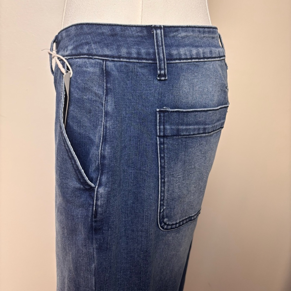 Flaimingals High Rise Barrel Cropped Lived On wash Jeans Large - Picture 5 of 10